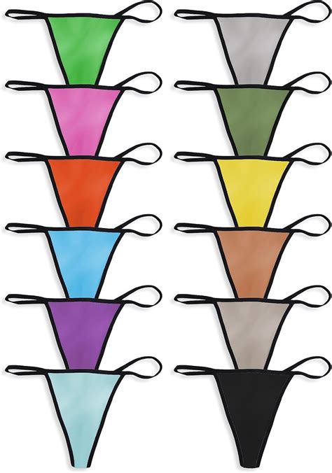 Amazon Sexy Basics Women S Pack String Bikini T Back Thong Underwear Buttery Soft No