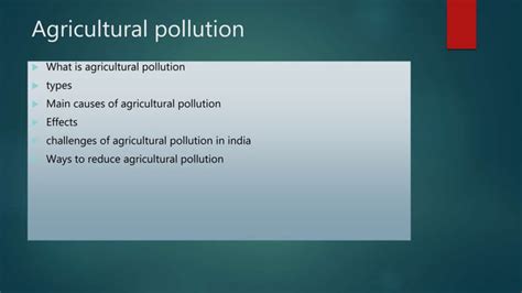 Agricultural pollution | PPT