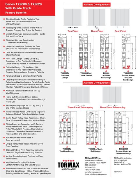 Tormax Usa Inc Catalogs Manual Sliding And Swinging Door Systems