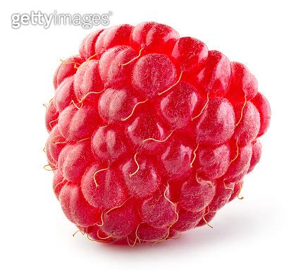 Raspberry Isolated One Red Raspberry Isolated On White Full Depth Of