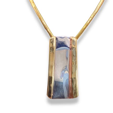 Handmade Silver Copper Brass Layered Pendant By Lazaro Gutierrez