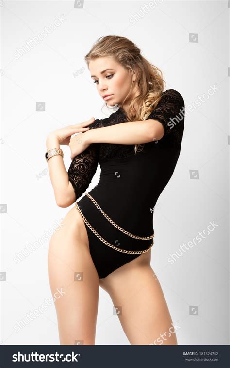 Studio Photo Sexy Woman Black Lingerie Stock Photo 181324742 Shutterstock
