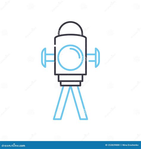 Studio Lighting Line Icon, Outline Symbol, Vector Illustration, Concept Sign Stock Vector