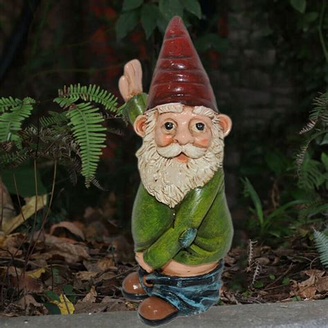 Naughty Peeing Gnome Statue Fairy Garden Funny Dwarf Figurines Etsy