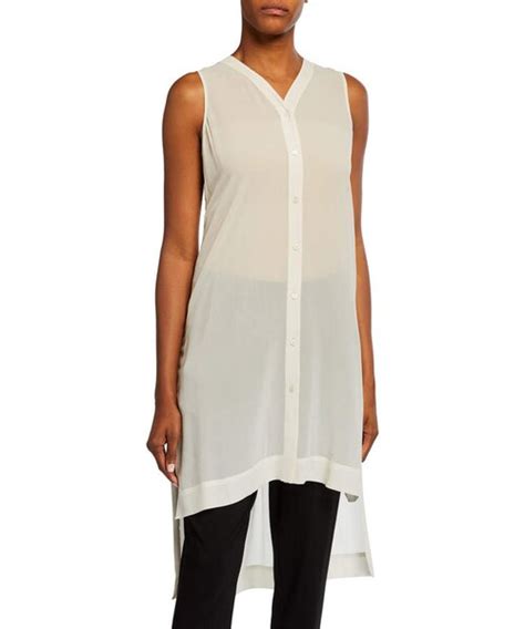 Eileen Fisher（アイリーンフィッシャー）の「eileen Fisher Sleeveless Button Front Sheer