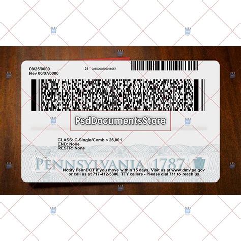 Pennsylvania Driver S License Template Psd Doc Store