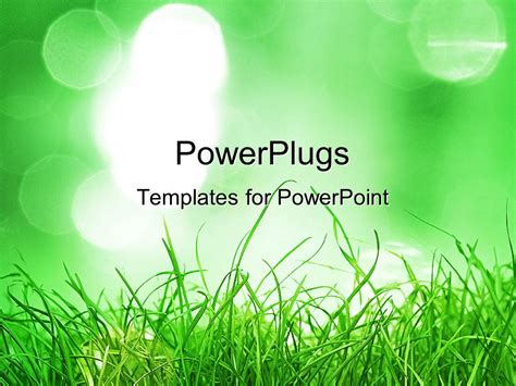 Powerpoint Template Green Grass Depicting Nature In The Background 21277