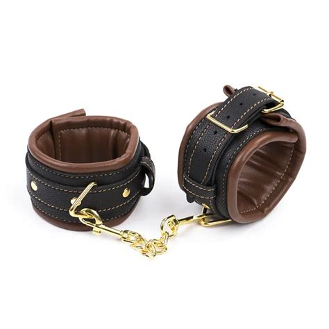 Adults Sex Games Pu Leather And Sponge Hand Cuffs Ankle Cuffs Handcuffs