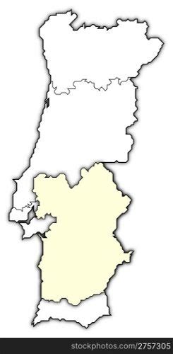 map  portugal alentejo highlighted political map  portugal