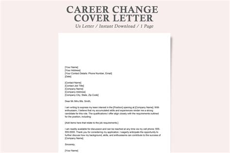 Career Change Cover Letter Example