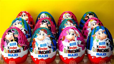 12 MAXI Kinder Surprise Eggs Unboxing Big Kinder Surprise Макси киндер ...