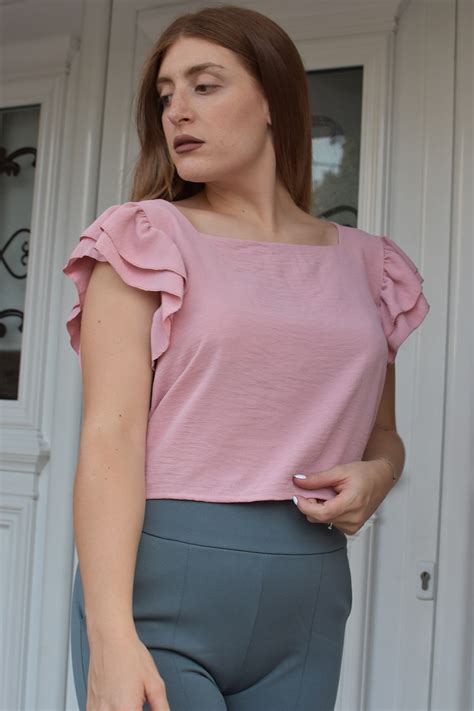 ΓΥΝΑΙΚΕΙΑ ΜΠΛΟΥΖΑ CROP NUDE RAIDEN 9030 Afroditi gr