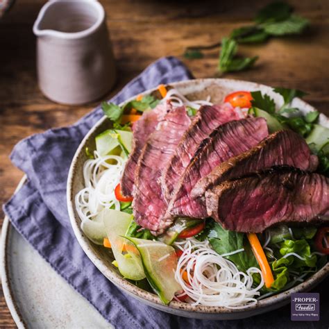 Vietnamese Beef Salad with rice noodles - ProperFoodie