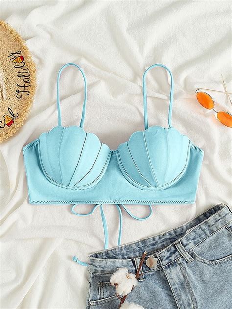 Generic New Bikini Swimsuit Solid Color Sexy Suspenders Bow Bikini