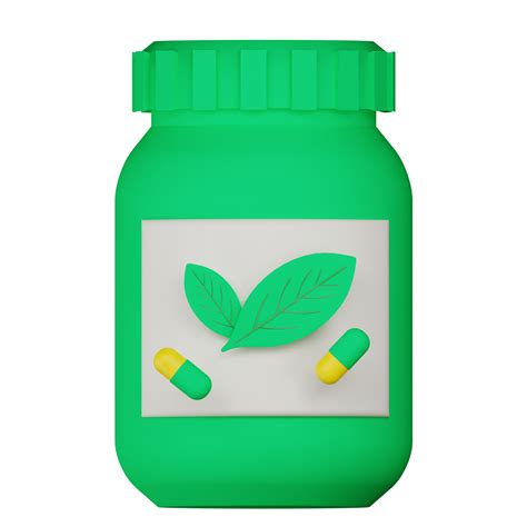 3d Herbal Medicine Capsule Bottle Icon 15099605 Png