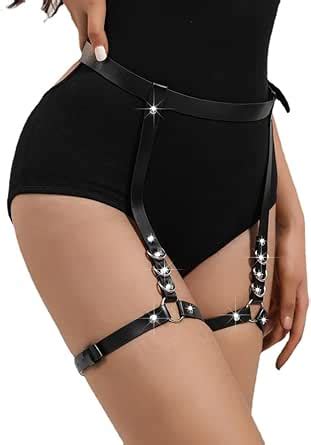 Amazon Women Body Harness Belt Adjustable Leg Garter Bondage Straps Caged Harness Lingerie