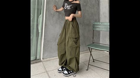 Женские уличные брюки карго Y2K, джоггеры, штаны Techwear с широкими ...