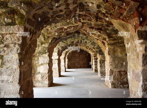 Historical Fort Stone Wall Corridor Stock Photography Image Stock Photo