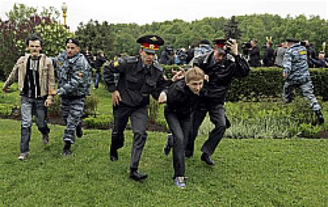 Police Forcefully Break Up Gay Rights Protest