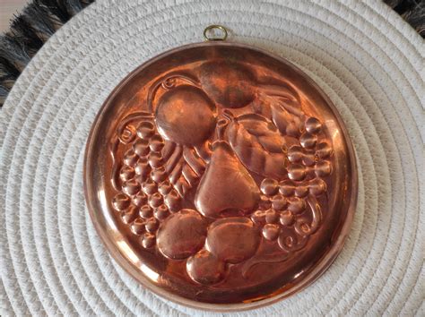 Vintage Copper Mold Scandinavian Wall Decoration With Fruit Etsy