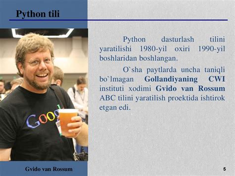 Python Dasturlash Tili Va Uning Imkoniyatlari Mavzu Online