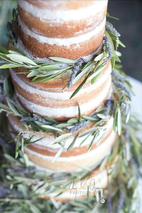 Rustic Lemon Lavender Naked Wedding Cake