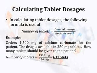 Drug Dosage Calculations | PPT