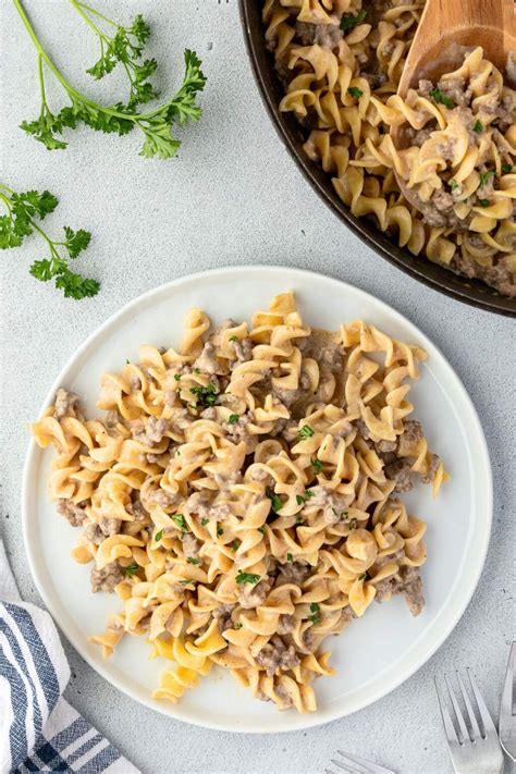 30 Minute Creamy Egg Noodles with Ground Beef