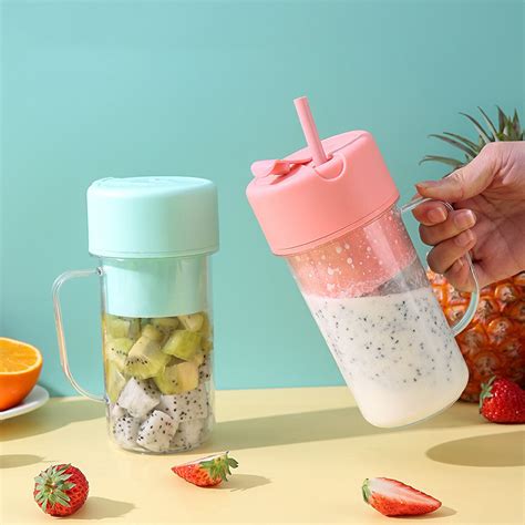 420ml Portable Juicer Usb Rechargeable Juicer With Straw Milkshake