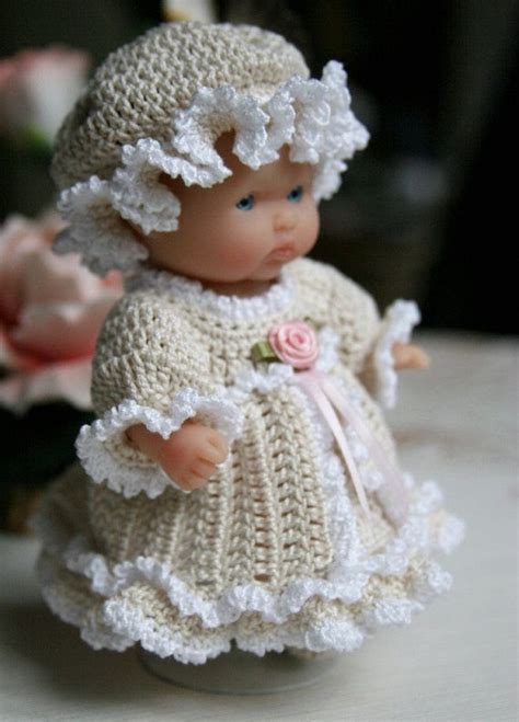 Pdf Pattern Crochet Inch Berenguer Baby Doll Victorian Dress Set Rose