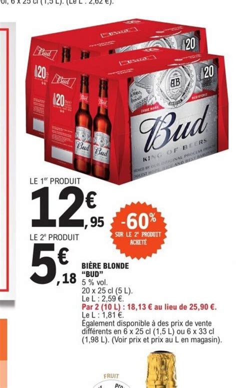 Promo Bi Re Blonde Bud Chez E Leclerc Espace Culturel