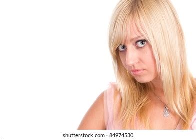 Cute Blonde Posing On White Background Stock Photo 84974530 Shutterstock