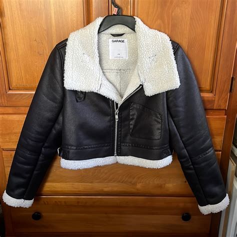 Faux Leather Shearling Jacket Gem