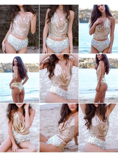 Crystal Bikini Gold Silver Gemstone High Waisted Burning Man Etsy