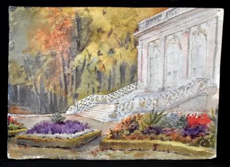 TABLEAU AQUARELLE PETIT Trianon château de Versailles Jenika CABARRUS