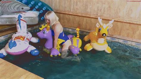Alla Hot Fucks Three Rare Inflatable Toys In The Pool Allaalexinflatable Clips Sale