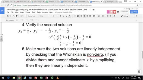 Analyzing The Fundamental Set Of Solutions Youtube