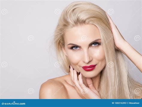 Charming Smiling Blonde Woman Stock Image Image Of Head Adult