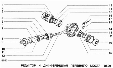 Редуктор и дифференциал переднего моста ВАЗ-2123 (Чертеж № 117: список ...