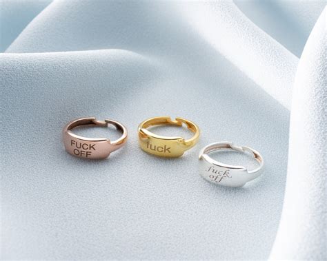 Silver Adjustable Fuck Off Ring Fuck You Ring Gold Fuck Off Ring Divorce Ring Knuckle Ring