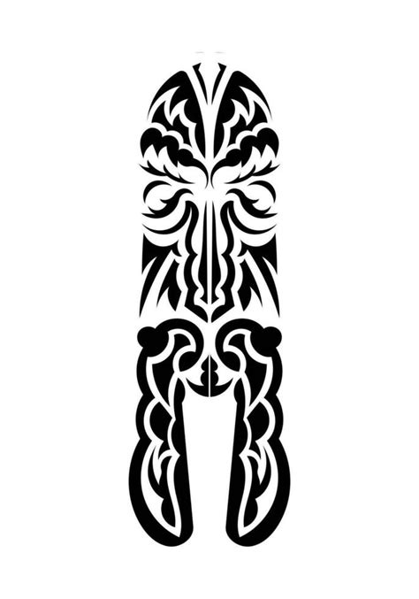 Maori Style Face Tattoo Patterns Isolated On White Background Vector
