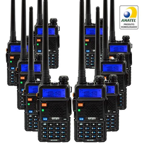 Kit 10 Rádio Comunicador Ht Dual Band Uhf Vhf Fm Fone Haiz UV 5R