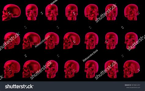 Halloween Scary Background Red Human Skulls Stock Illustration ...