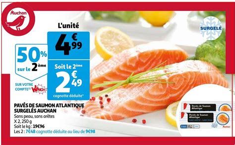 Promo Pav S De Saumon Atlantique Surgel S Auchan Chez Auchan