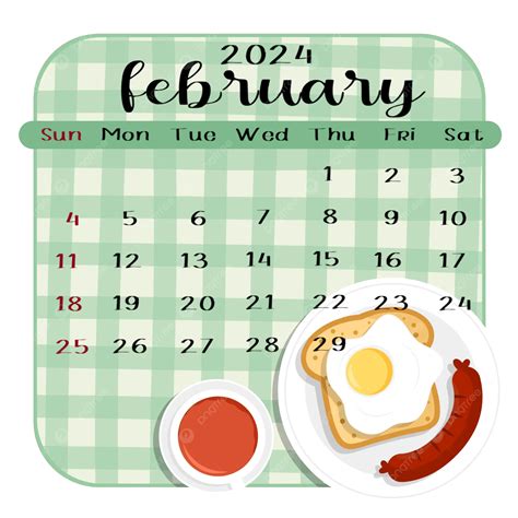 Calendrier De Février 2024 Petit Déjeuner Avec Nappe Png 2024