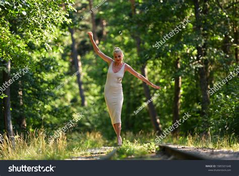 Caucasian Blonde Barefoot Model Nude Dress Stock Photo Shutterstock