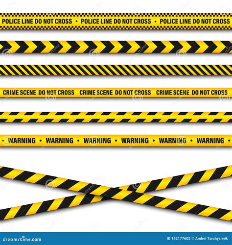 Yellow And Black Barricade Construction Tape Police Warning Line