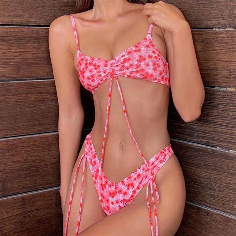 2021 Hot Bikini Floral Print Bikini Strap Printing Swimsuit Women S Swimsuit China Bikini And