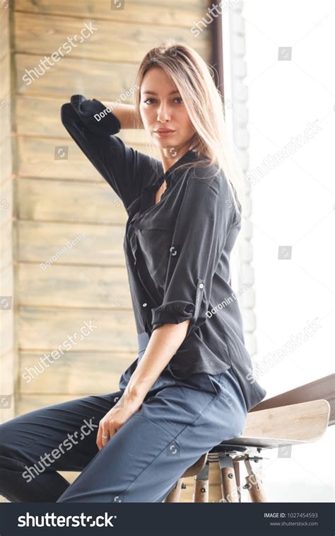 Lovely Sexy Business Blonde Girl Posing Stock Photo 1027454593 Shutterstock
