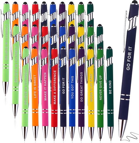 Ruiyele Pcs Colorful Metal Ballpoint Pens With Inspirational Quotes